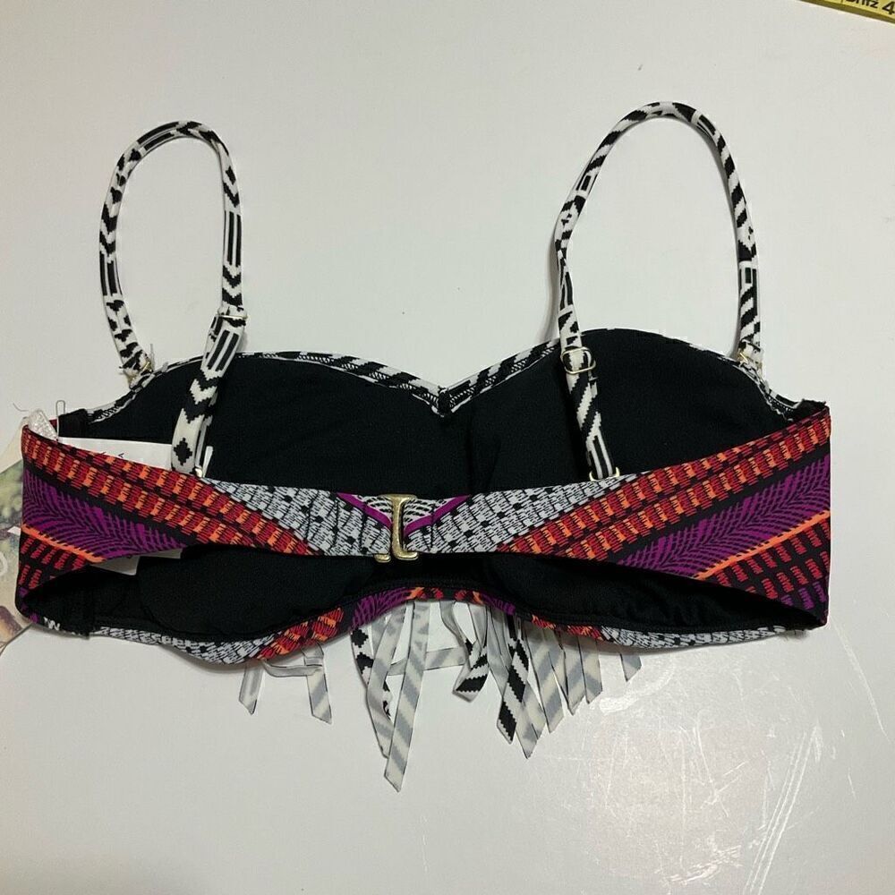 Roxy NWT Aztec Fringe Bandeau Bikini Top, S - Picture 7 of 16